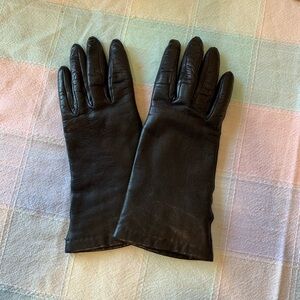 Nordstrom Black Pleather Gloves